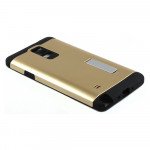 Wholesale Samsung Galaxy Note 4 Slim Fit Armor Hybrid Kickstand (Champagne Gold)